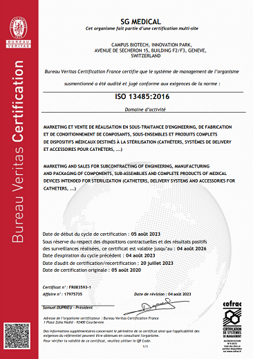 SG Medical - ISO 13485 Certificate
